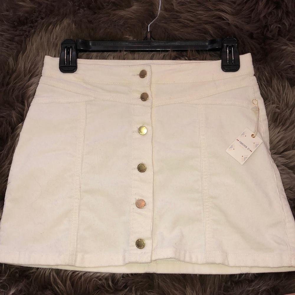 Forever 21 White Button Down Skirt
